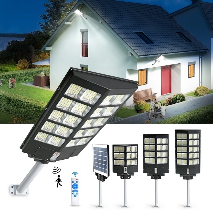 Large Capacity Battery Motion Sensor Outdoor Ip67 Waterproof 300w 400w 500w Solar Street Light For Road