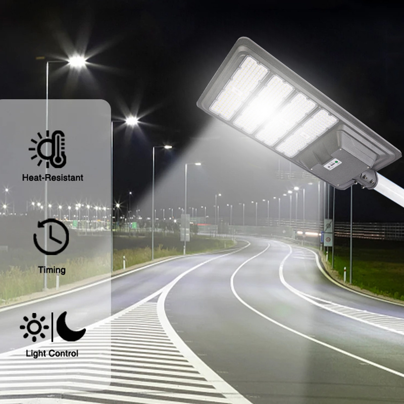 Cross Border Popular Heat Resistant High Power Lighting Road Waterproof Ip67 500 300 400 W All In One Solar Street Light