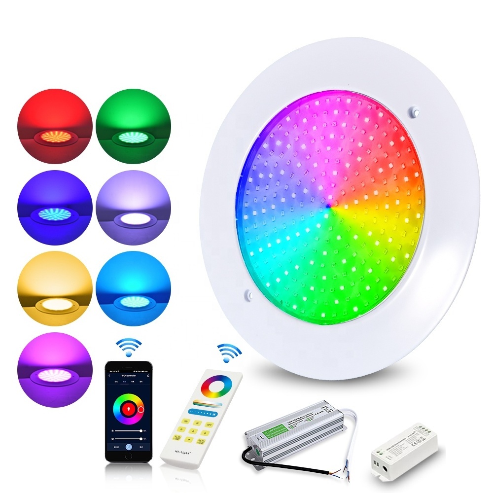 Tuya APP Smart 12V Ip68 Waterproof Abs Ultra Thin Resin Filled Underwater RGB Led Swimming Pool Lights