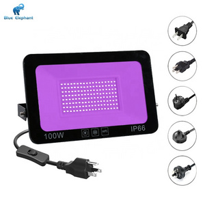 UV Black Lights 365nm 100W High Power UV LED Floodlight Waterproof IP66 Ultraviolet Light Bulb Perfect for UV Curing Stage Club