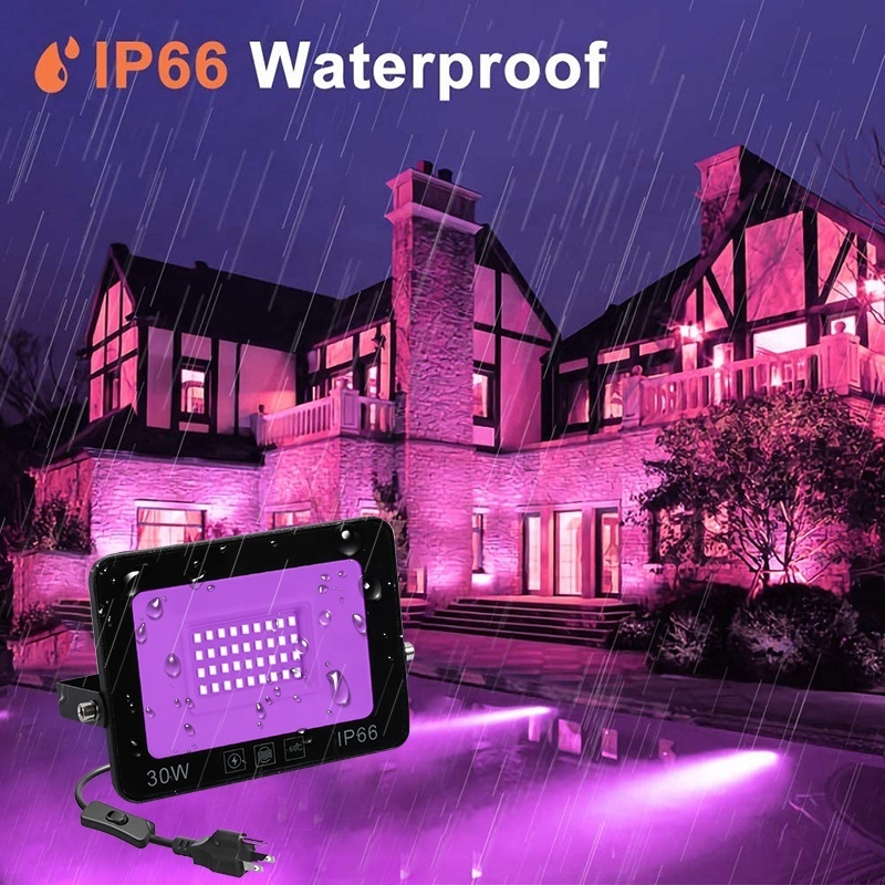 New Design UV Flood Light 365NM Purple Stage Lighting IP66 Waterproof for Dance Party Body Paint Black LED Flood Light UV