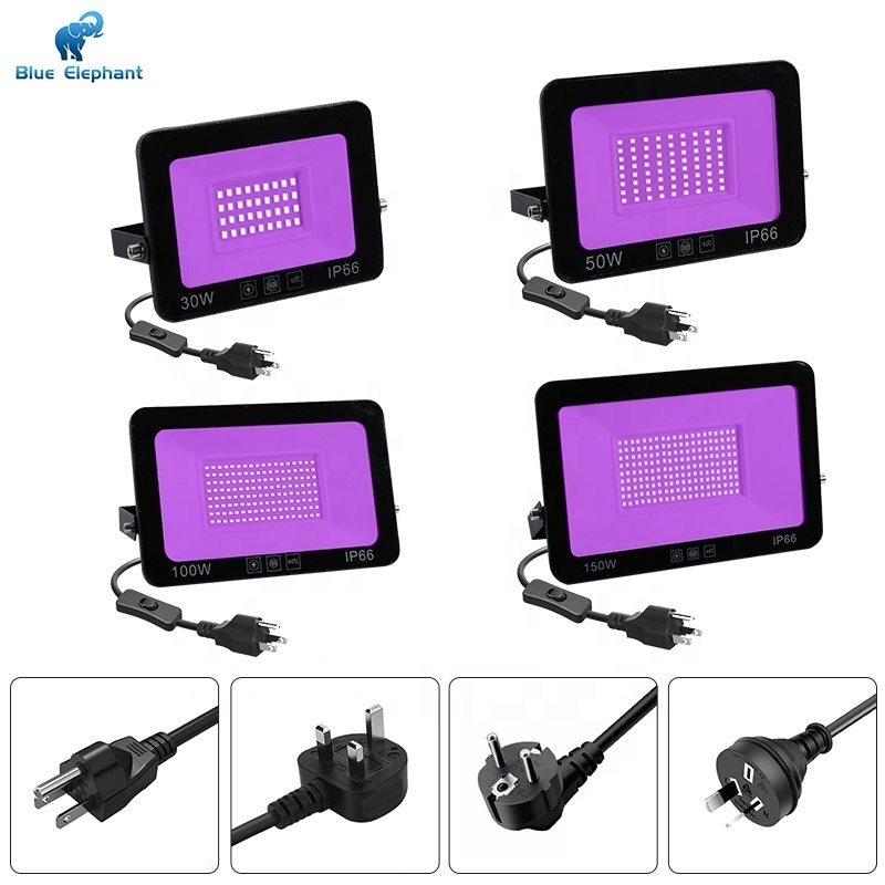 High Quality UV LED Flood Light IP65 Waterproof 50W Backlight Spotlight Stage Black Lights LED Black Light