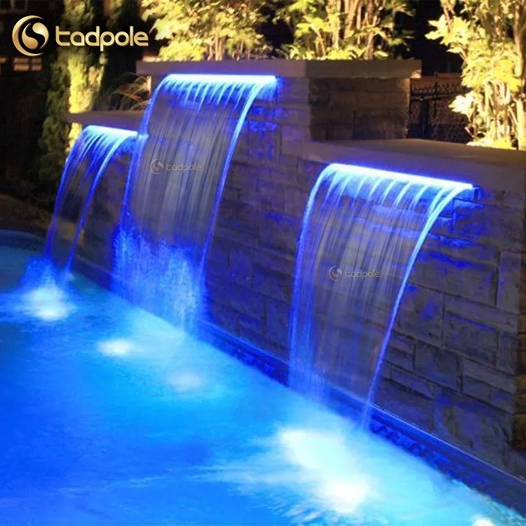 Abs Garden Fountain Curtain Water Fall Wall Acrylic Vertical Waterfall Blade Art Indoor Wall Water Fountain