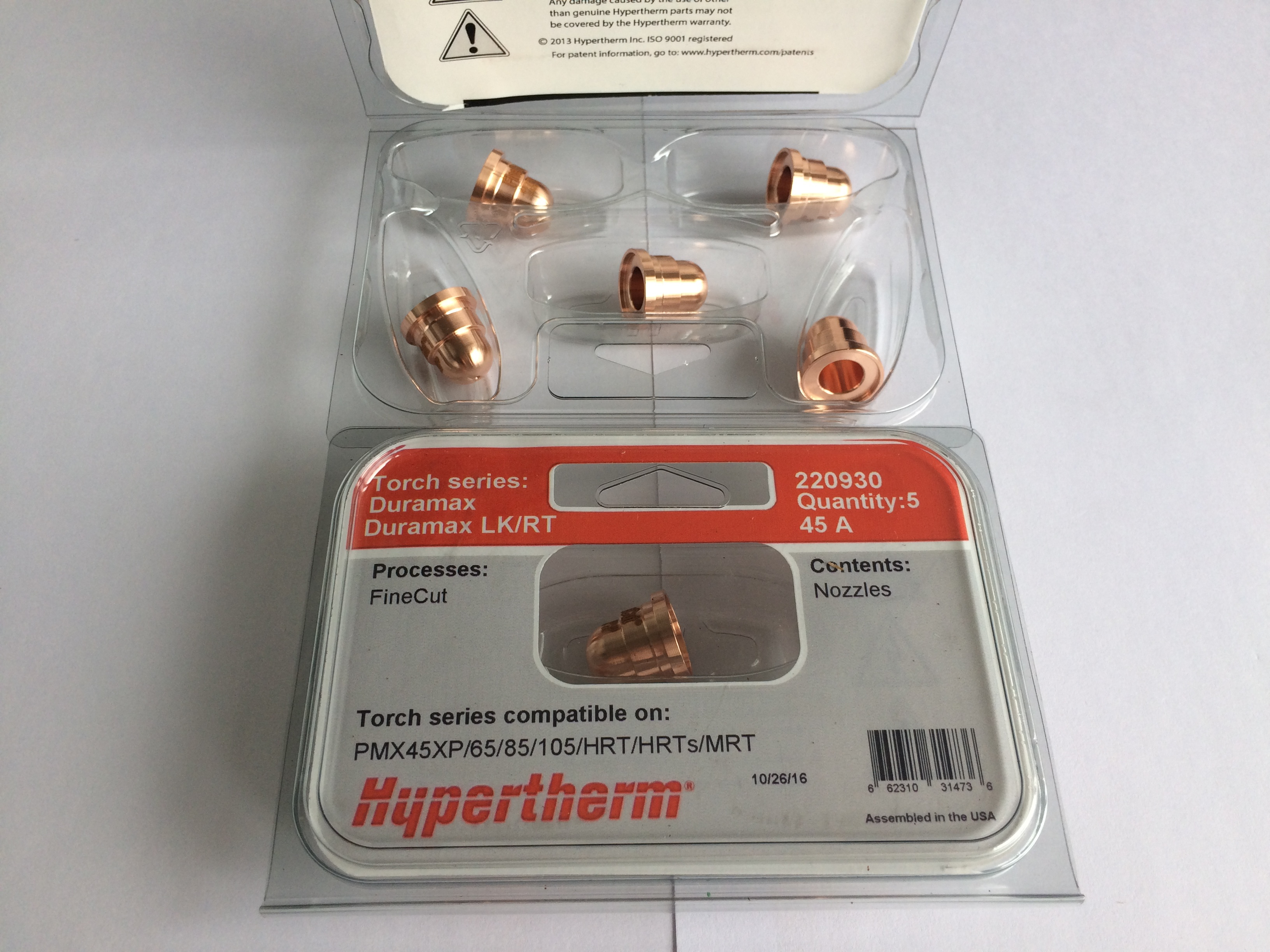 Hypertherm Consumables Parts Nozzle 220816 220819 220930 220971 220975