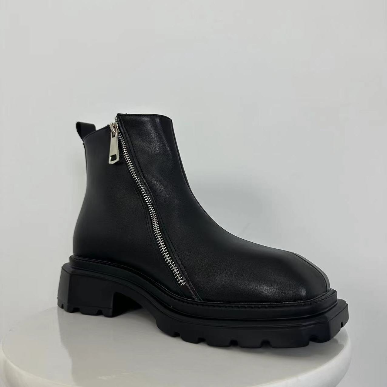 Unisex men and women zipper boots thick-soled Chelsea boots for women