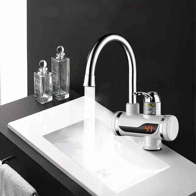 Cold and hot stainless steel automatic sensor kitchen bathroom electronic heating water tap faucet sensor faucet