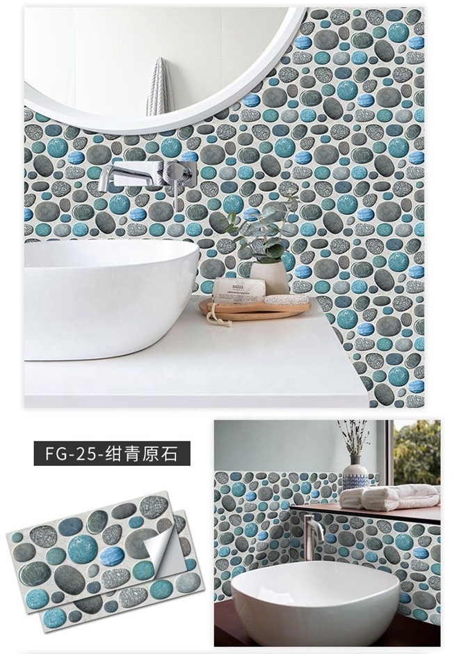 Self adhesive decoration kitchen wallpaper designer 3D peel and stick vinyl wall tile plastic wallpaper for home kitchen