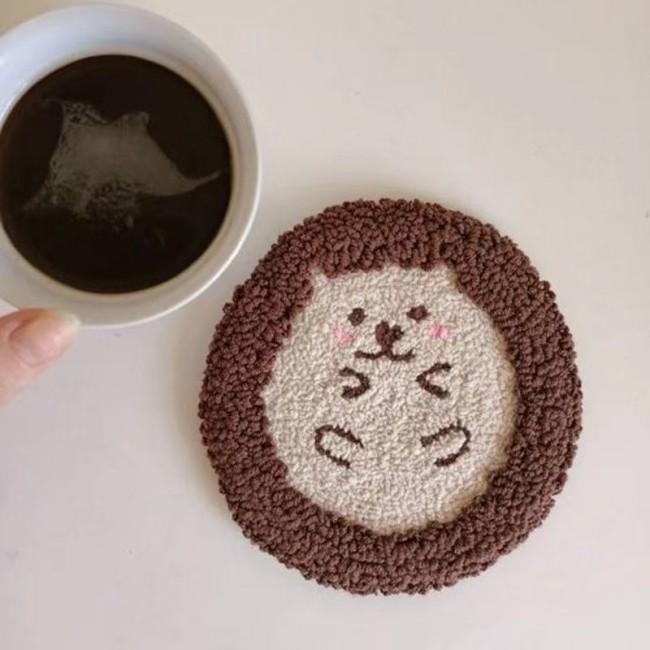 Tufted Loop Pile Cut Embroidery Coasters Customized Any Irregular Design Logo Table Cup Mat Round Small rugs