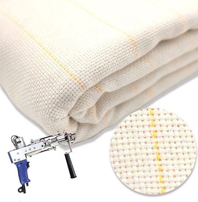 drop shipping white embroidery roll cotton poly carpet backing tufting fabric primary monks tufting cloth for tufting gun