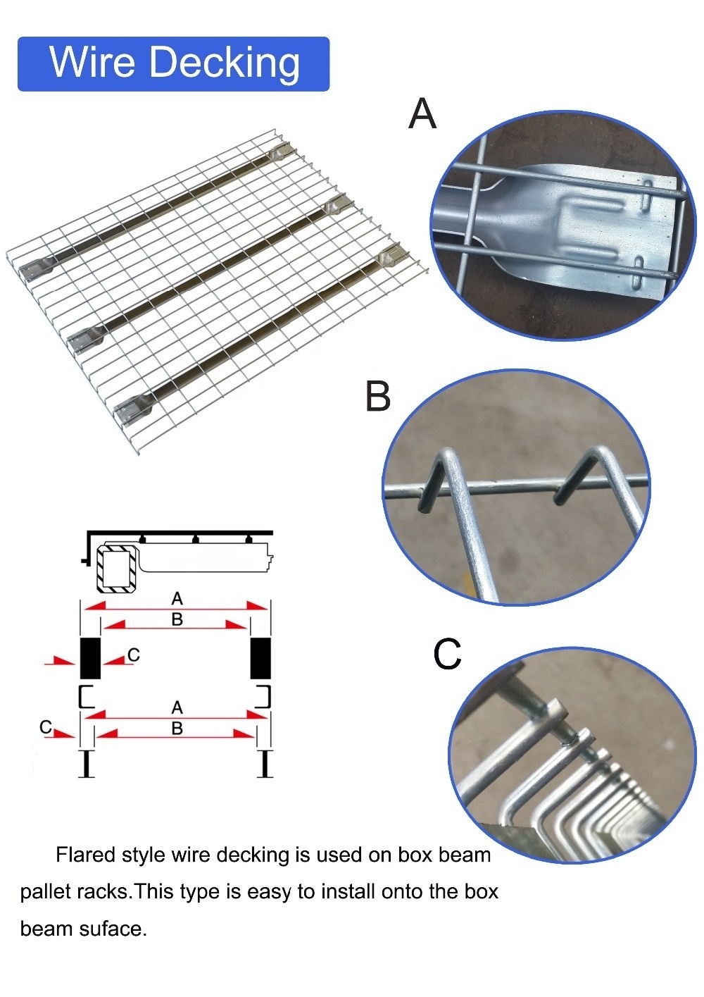 Security High Capacity Warehouse Racking Decking Storage Rack Wire Mesh