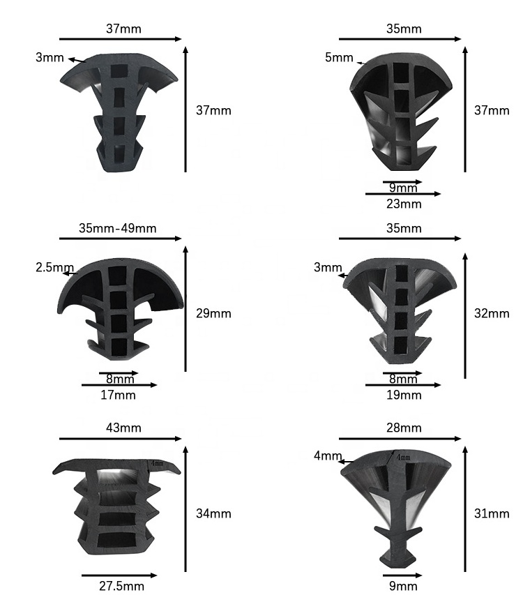 T Shaped Solar Power Photovoltaic Panels Waterproof Seal EPDM Silicone SR Rubber Extrusion Sealing Strip