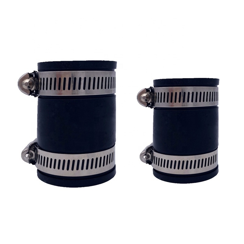 flex pvc rubber drain pipe couplings with Stainless Steel Clamps