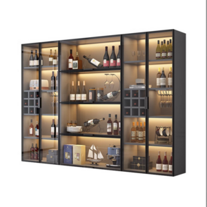 thermostatic wine bar cabinet moderno LED light display wine cabinet