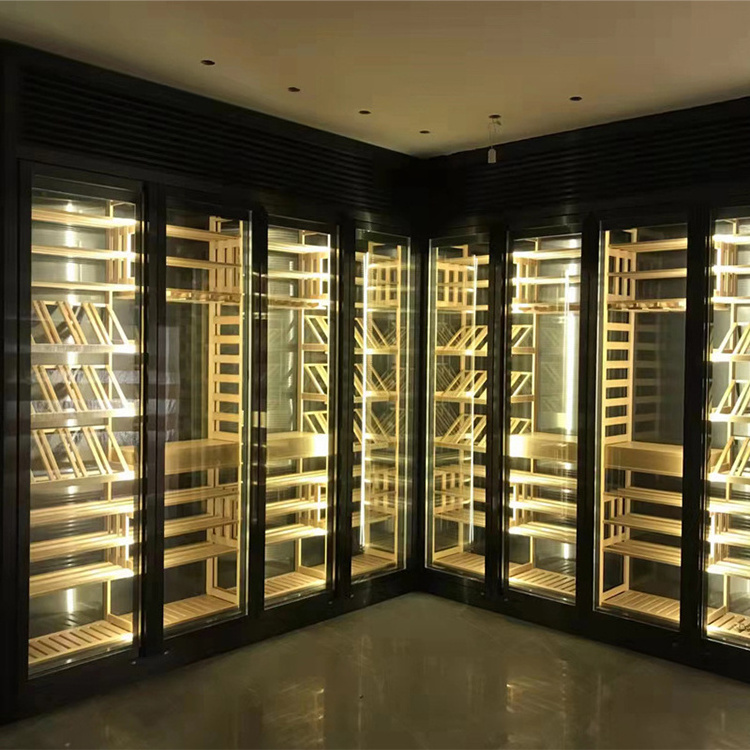 thermostatic wine bar cabinet moderno LED light display wine cabinet