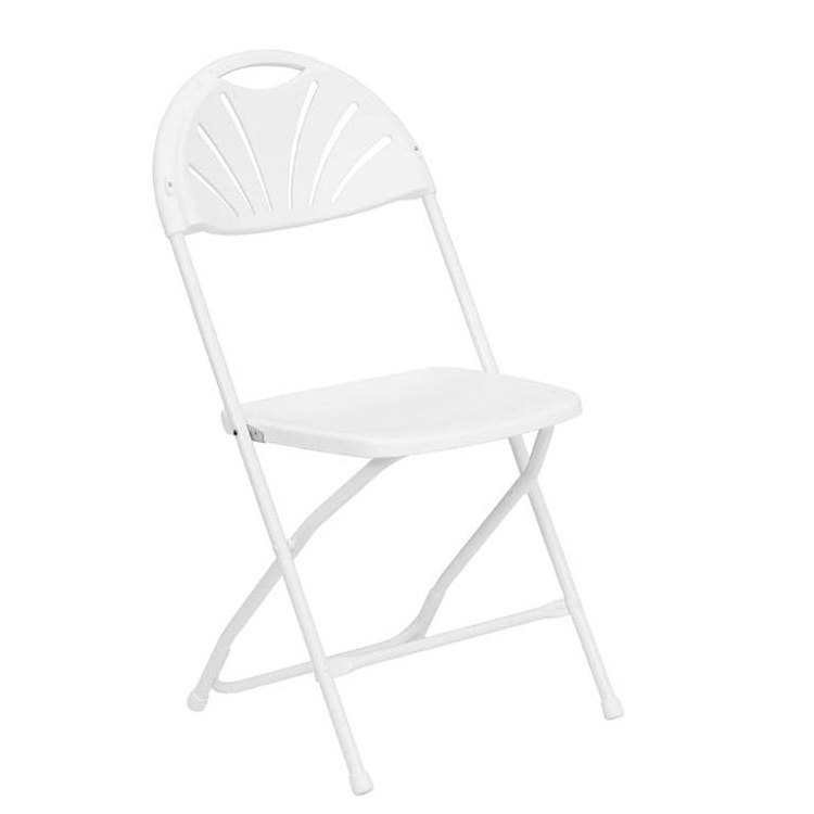 Wholesale White Fan Back plastic folding Chair for outdoor events