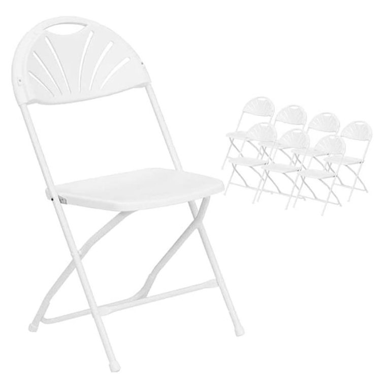 Wholesale White Fan Back plastic folding Chair for outdoor events