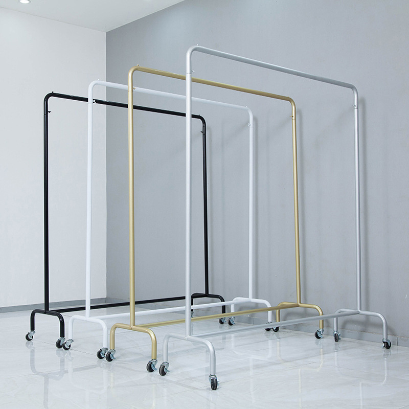 Wholesale qualities product floor hanger racks with wheels garments stand hangers