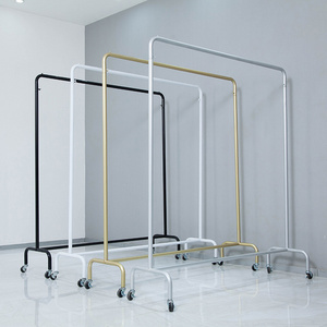 Wholesale qualities product floor hanger racks with wheels garments stand hangers