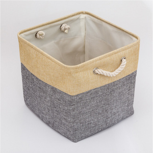 Foldable storage bin high quality collapsible fabric cube organizer with handle