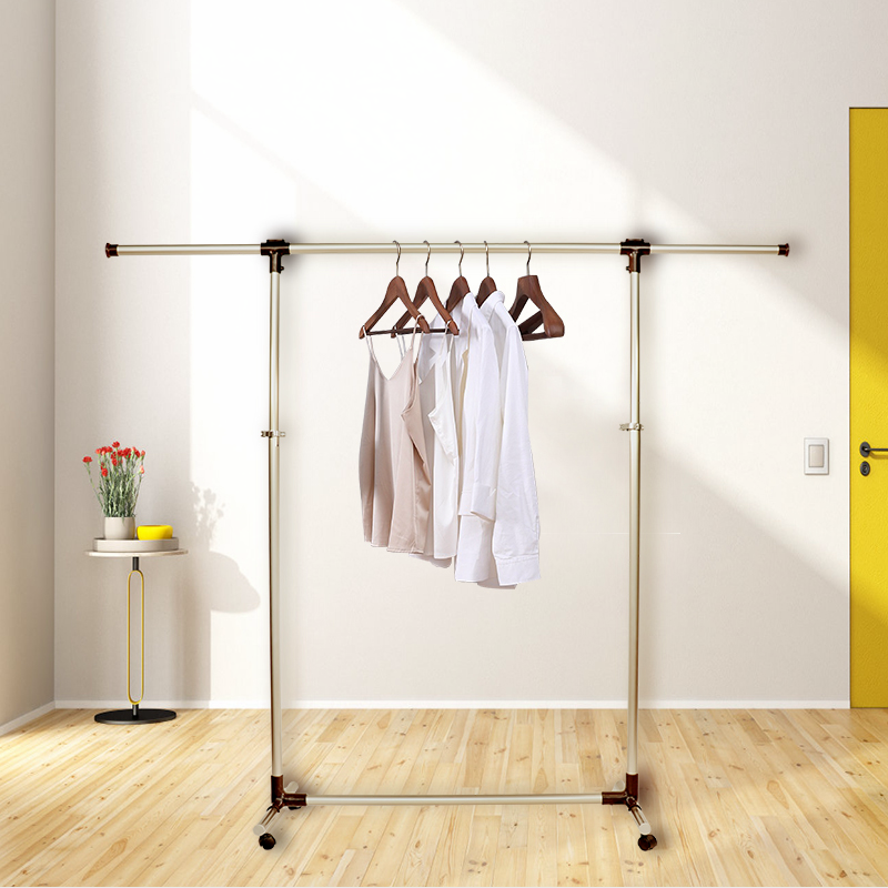 Simple trending clothing garment rack aluminum space saving metal cloth rail