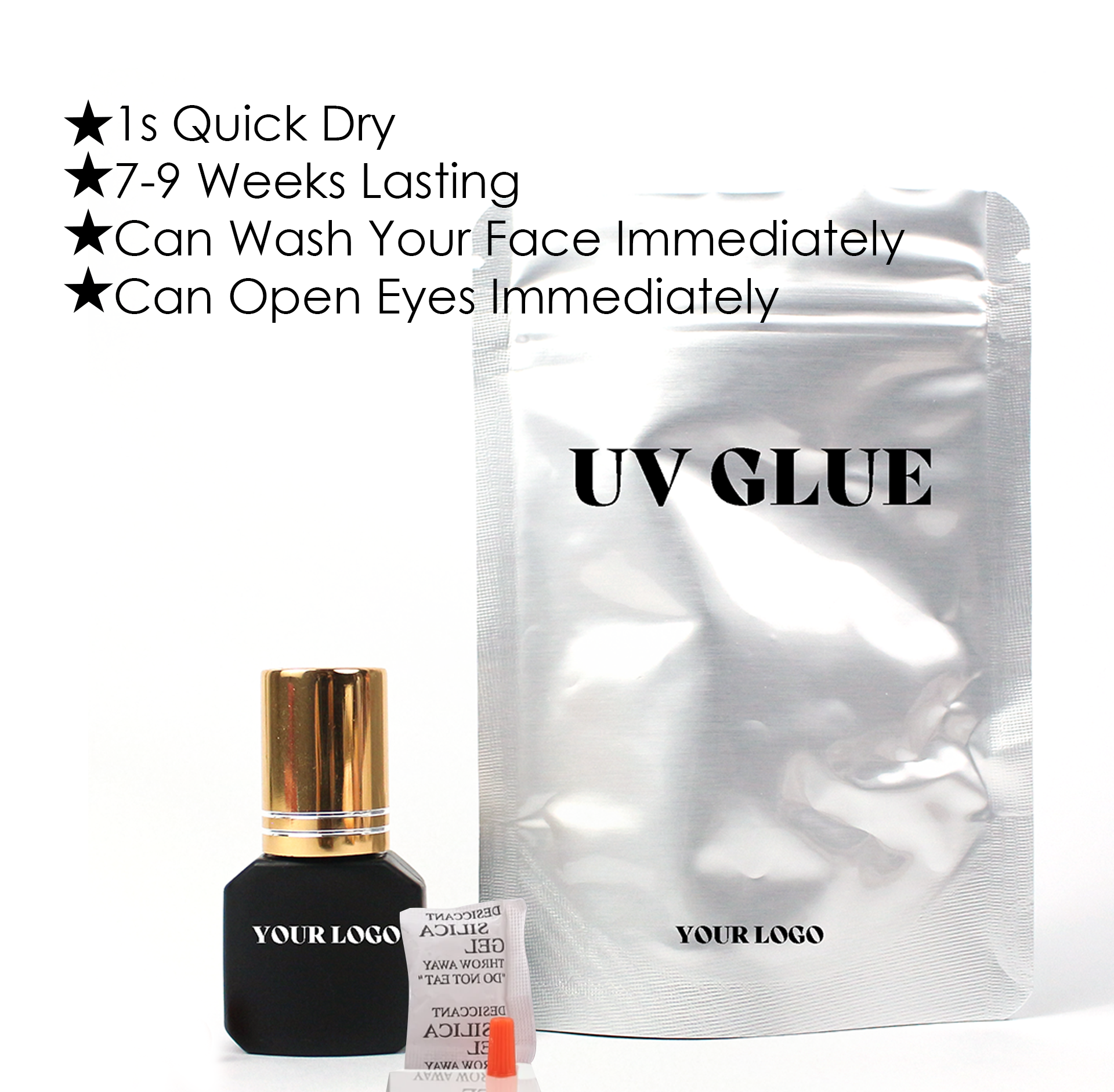 UV Lash Glue LED Eyelash Extension 5ML Glue Waterproof/Oil Proof Private Label UV Glue Eyelash Adhesive