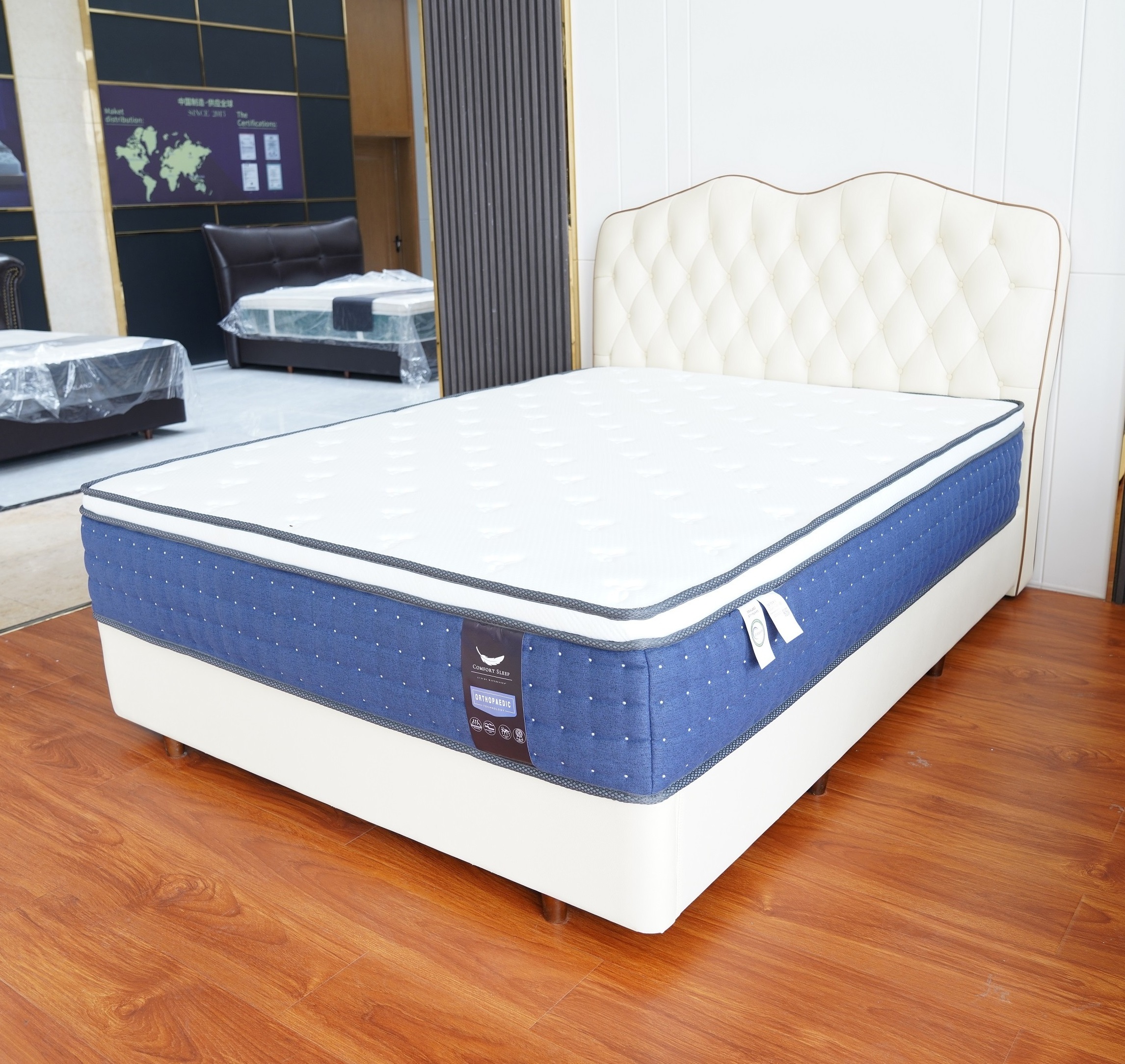 2020 hot selling sleepwell 50 density gel memory foam and latex mattress orthopedic 7 zoned mattresses