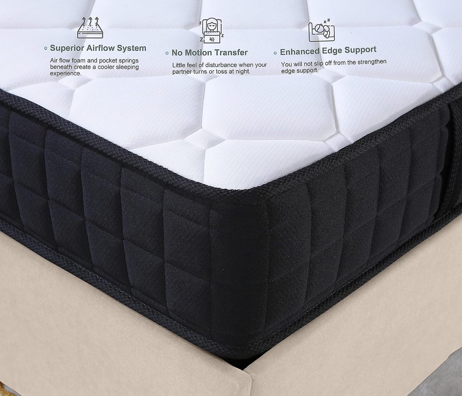 High Quality OEM Service Pocket / Bonnell Spring Mattress King Queen Twin Size Hybrid Matress Compressed In a Box From Bed Hotel