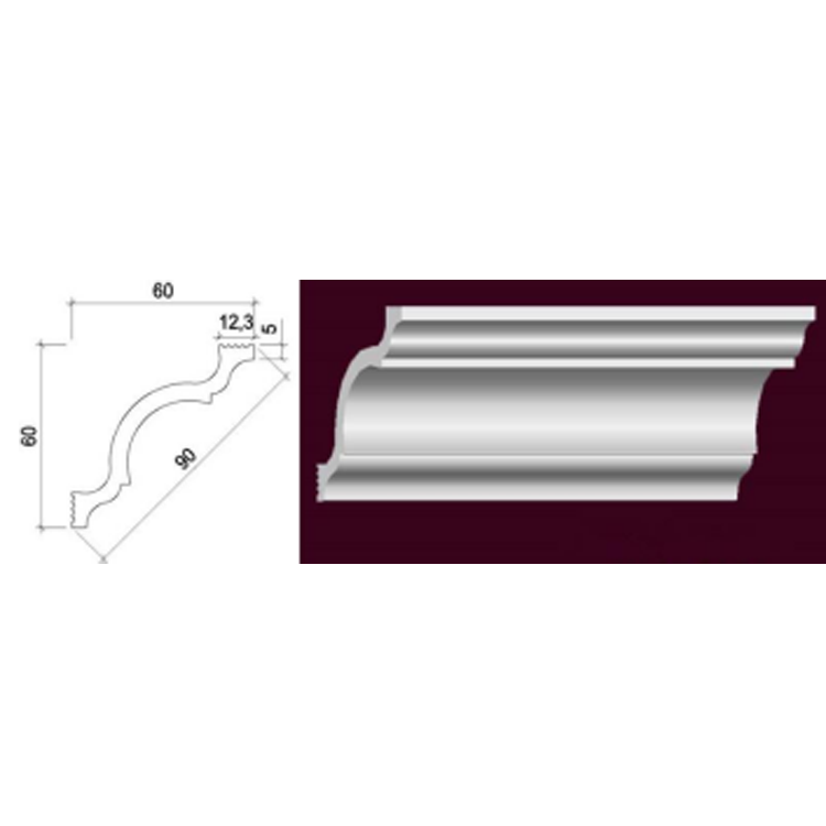 Low Price Polystyrence Moulding exterior molding pu Crown Cornice