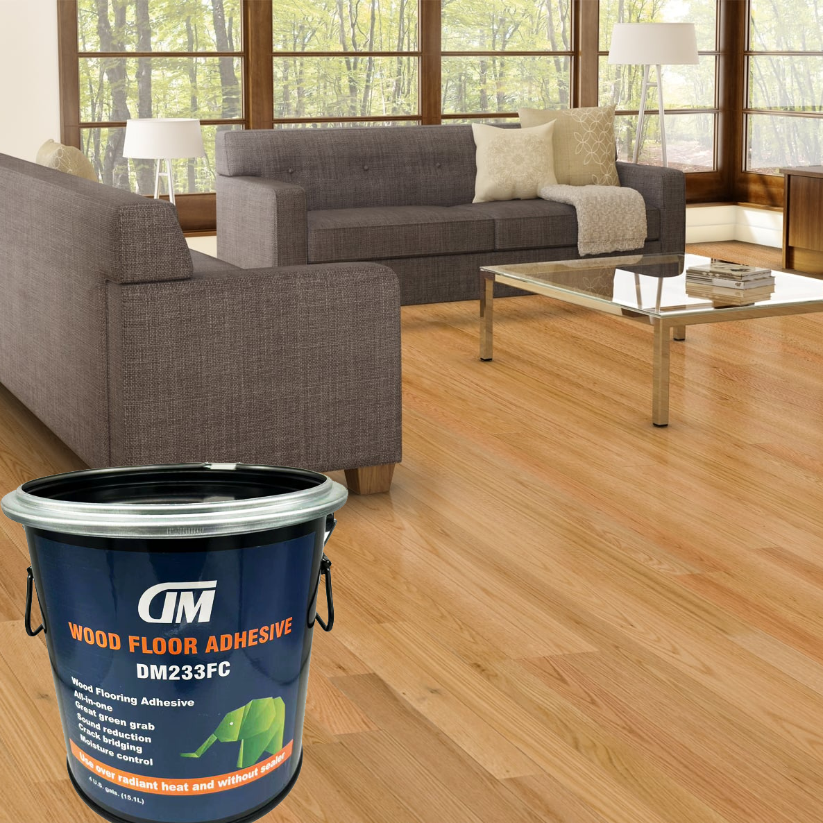 Dimei anti mildew water based pu floor glue adhesive for wood floor