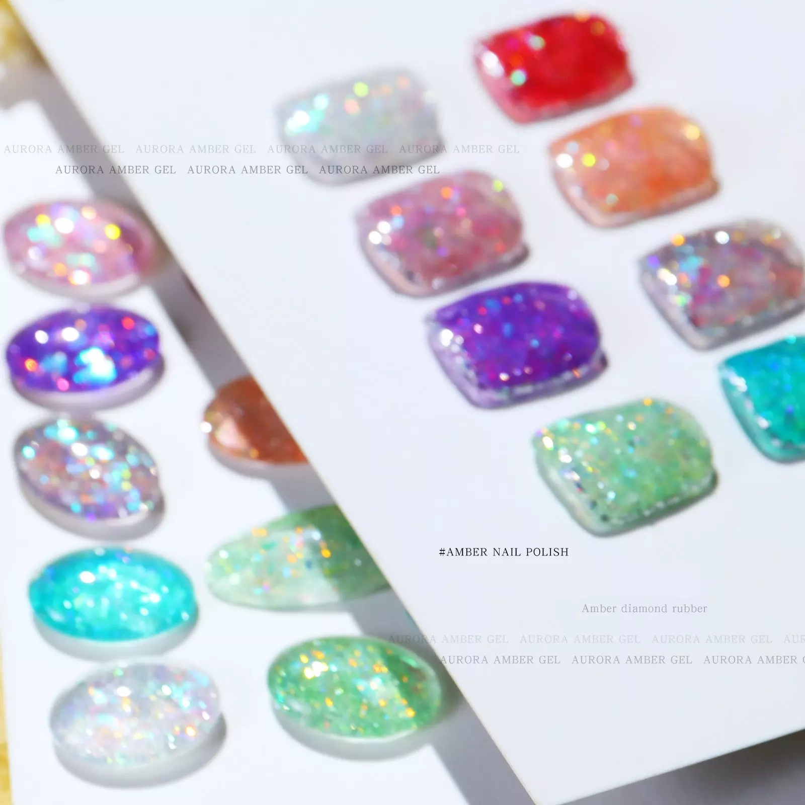 8 Color Aurora Amber Nail Gel Super Shiny Diamond Nail Polish Glue Soak Off  Buling Glaze Diamond Glitter Sequin Canned UV Gel