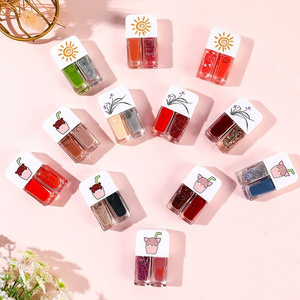 Funny Design Long Lasting Twins Shape Nail Polish Set Two Color Water Based Nontoxic UV Gel Private Label Quick Drying Nail Glue