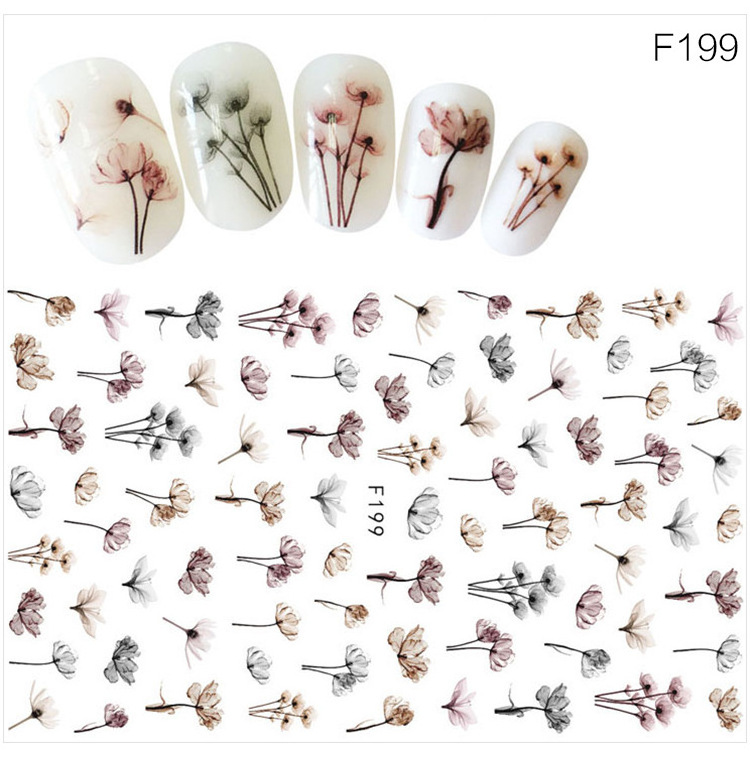 New design animal and flower nail art sticker manicure decoration sticker