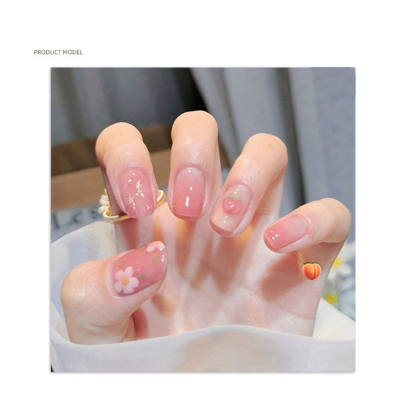 Summer Small Flower Nail Sticker Adhesive Five Petal Daisy Cute Cartoon Fruit Peach DIY Nail Art Decoration Decals