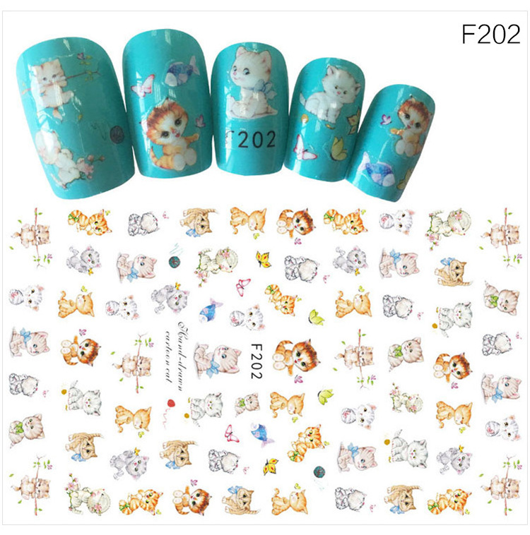 New design animal and flower nail art sticker manicure decoration sticker