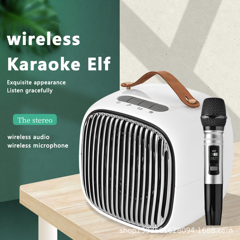 Portable Handheld Wireless Karaoke Audio Charging Bt Speaker Microphone Kawaii Set Bluetooth Speaker Karaoke Smartphone Plastic