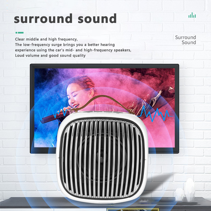 Portable Handheld Wireless Karaoke Audio Charging Bt Speaker Microphone Kawaii Set Bluetooth Speaker Karaoke Smartphone Plastic