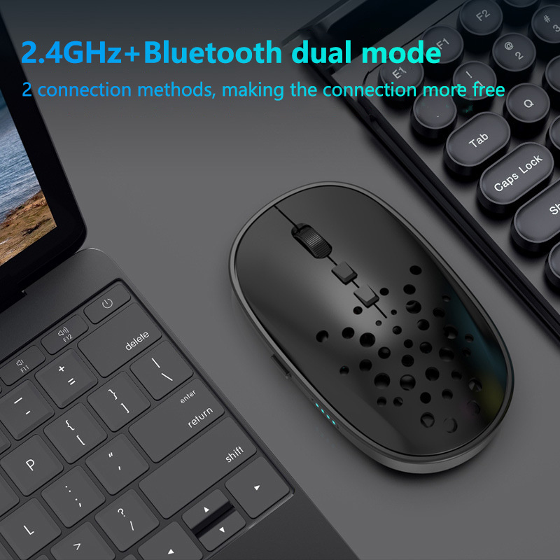 Bluetooth Dual-mode Wireless Mouse Hole Mouse Wireless Honeycomb Rechargeable Wireless Computer Accessories Honeycomb Mouse