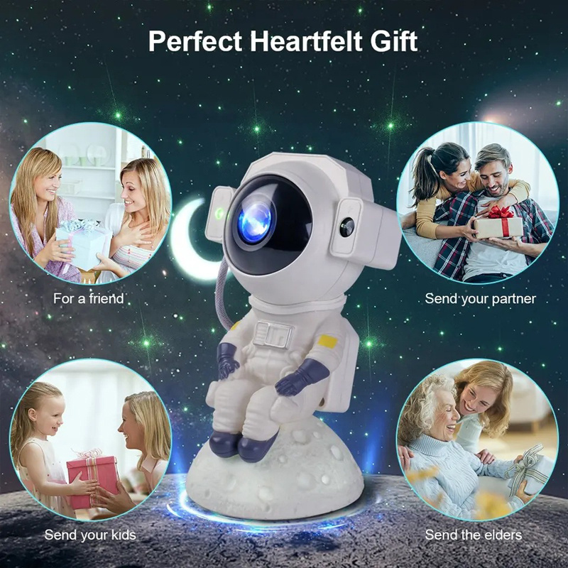 Astronaut Starry  Bluetooth Speaker Colorful Projector Lamp Voice Speaker for Starry Atmosphere Night Light