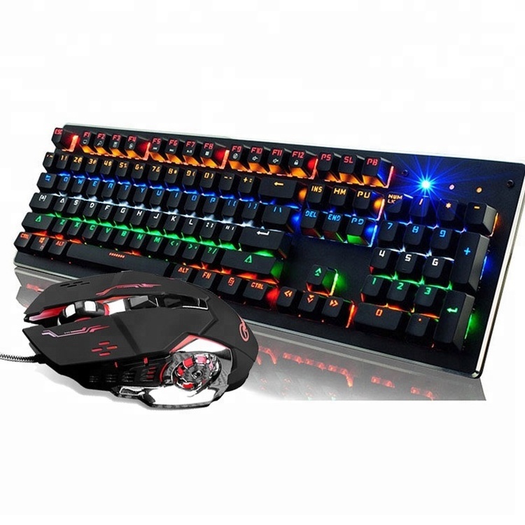 Backlight Mechanical Keyboard and Mouse Combos Gaming Mechanical Keyboard and Mouse Gaming with Blue Switch