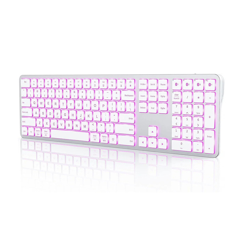 Bluetooth Keyboard Backlit Rechargeable Wireless Keyboard Ultra Thin Slim Wireless Keyboard for Mac Android Win