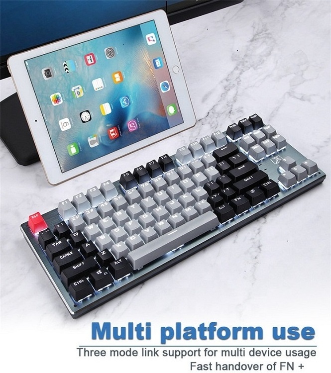 87Keys Keyboard  Outemu Switch 3modes 2.4G BT BT5.0 Wireless Mechanical Keyboard Gaming Keyboard and Mouse Combo