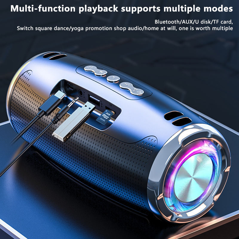 Wireless Bluetooth Speaker Double Speaker Lantern Large Volume Super Heavy Subwoofer Outdoor Portable Card Audio Speaker