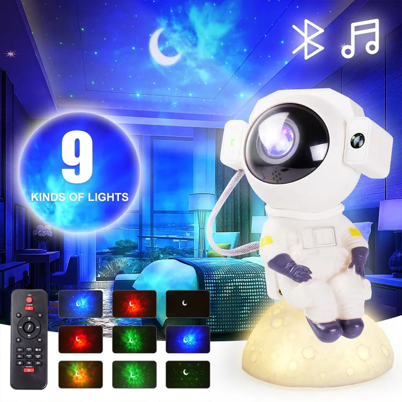 Astronaut Starry  Bluetooth Speaker Colorful Projector Lamp Voice Speaker for Starry Atmosphere Night Light