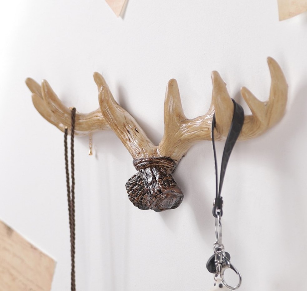 American retro antler decoration wall hanging coat rack creative hook multifunctional