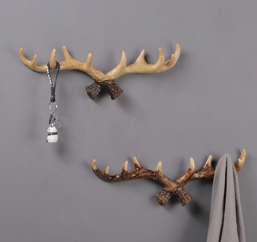 American retro antler decoration wall hanging coat rack creative hook multifunctional