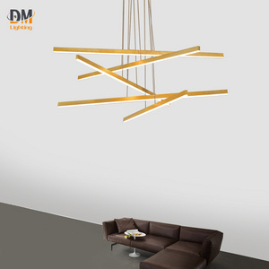 Modern adjustable chandeliers flush mounted ceiling minimalist decorative golden lighting LED pendant light for Villa