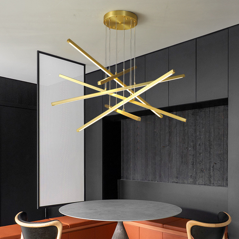 Modern adjustable chandeliers flush mounted ceiling minimalist decorative golden lighting LED pendant light for Villa