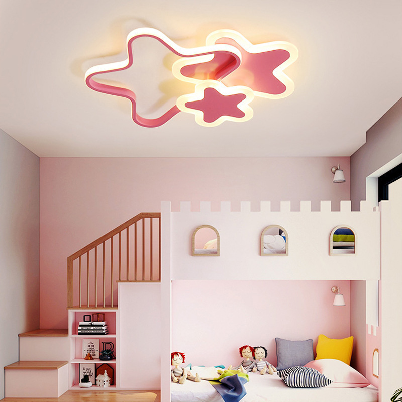 Nordic New Kids Star Decorative Iron Art Home Light Led Smart Ceiling Light Fixture For Bedroom