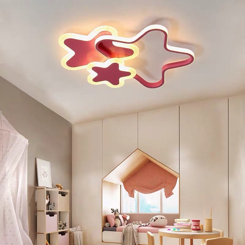 Nordic New Kids Star Decorative Iron Art Home Light Led Smart Ceiling Light Fixture For Bedroom