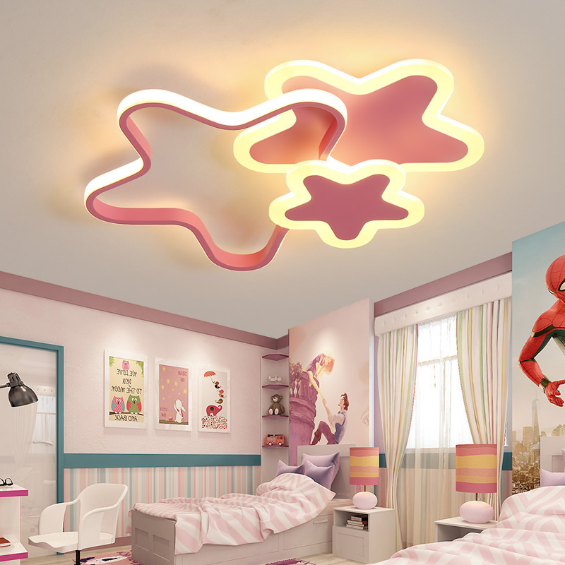 Nordic New Kids Star Decorative Iron Art Home Light Led Smart Ceiling Light Fixture For Bedroom